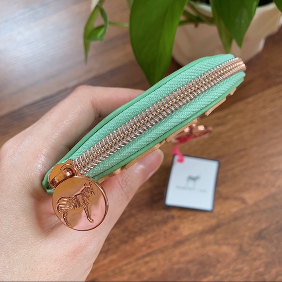 NEW • Anthropologie Coin/Key Purse Palm Leaf - Picture 4 of 5